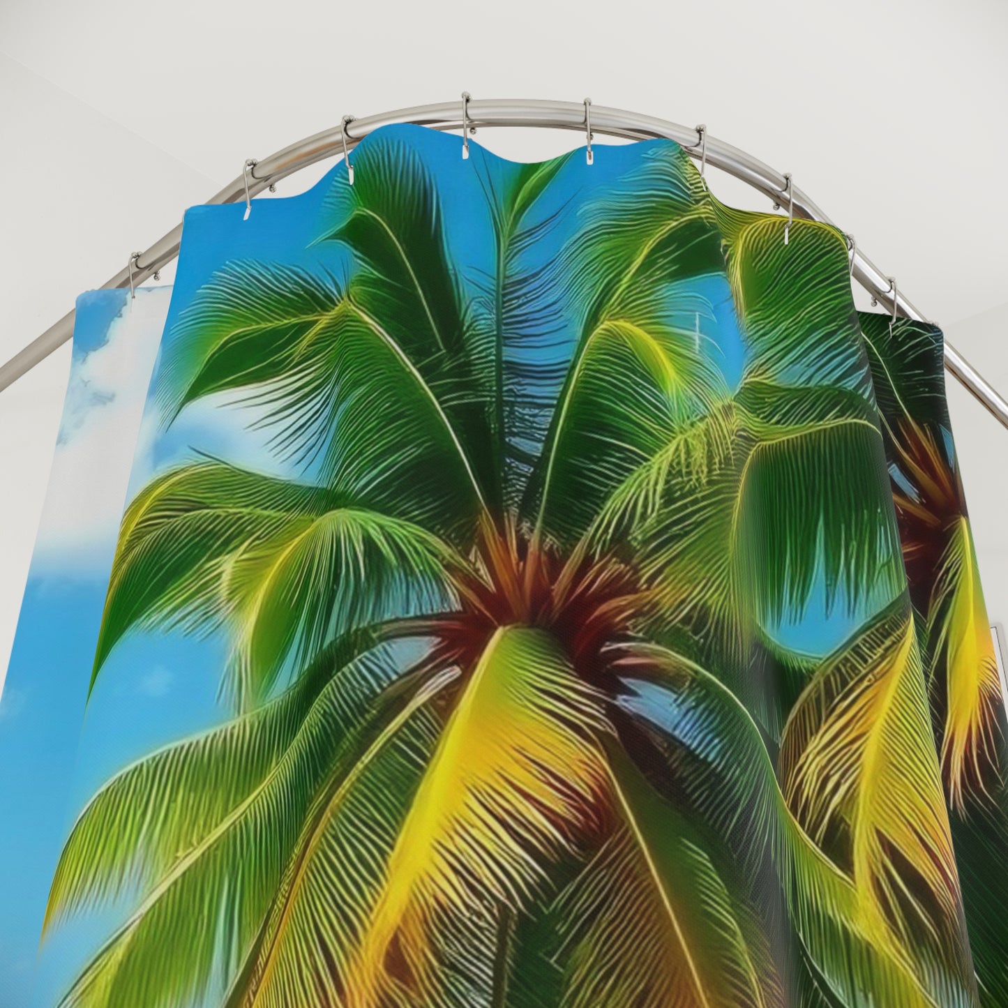 Tropical Paradise Shower Curtain, Beach Decor, Bathroom Accessory, Coastal Vibes, Summer Theme, Home Decor