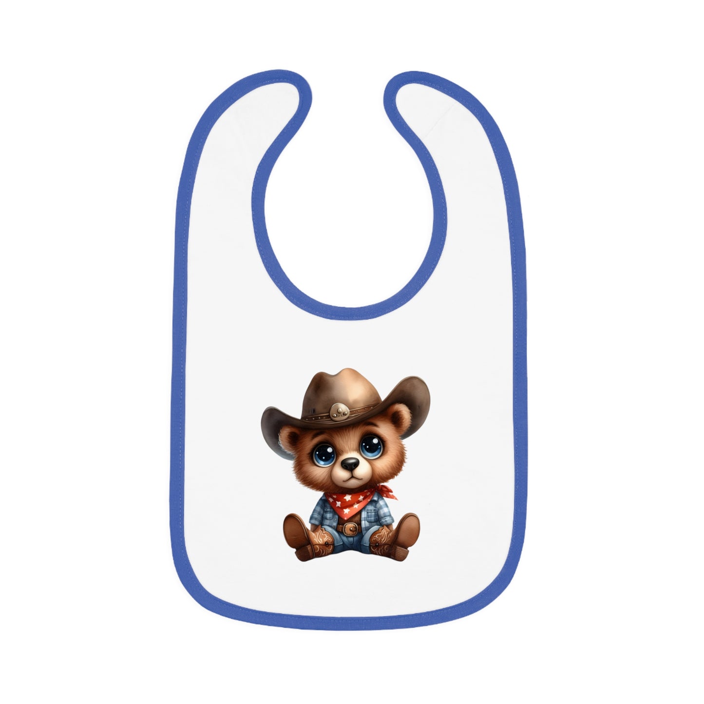 Cowboy Bear Baby Bib, Cute Baby Outfit, Newborn Gift, Baby Shower Present, Western Themed Bib, Fun Feeding Accessory