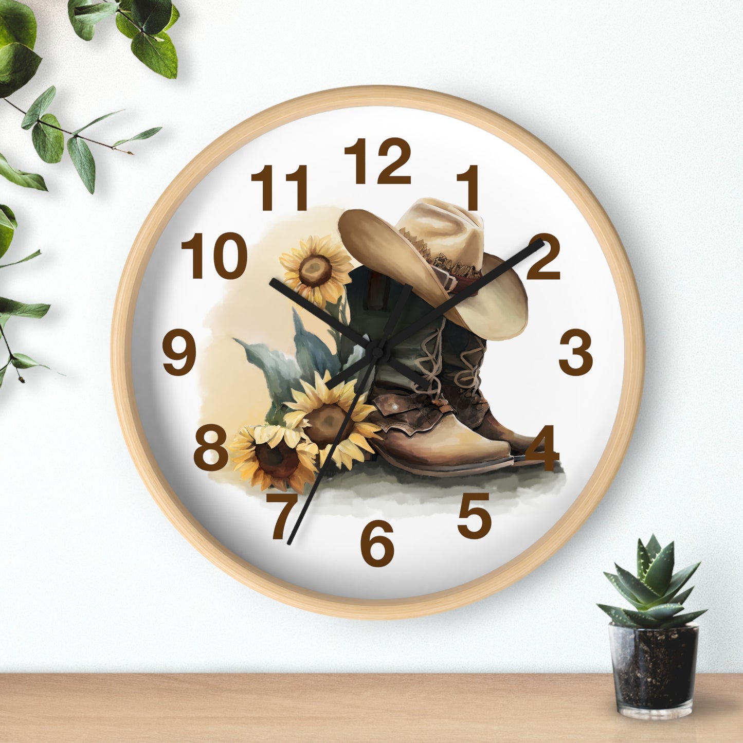 Rustic Cowboy Wall Clock with Sunflowers | Western Decor for Home, Gift for Rodeo Lovers, Farmhouse Wall Art, Country Style Timepiece, [...]