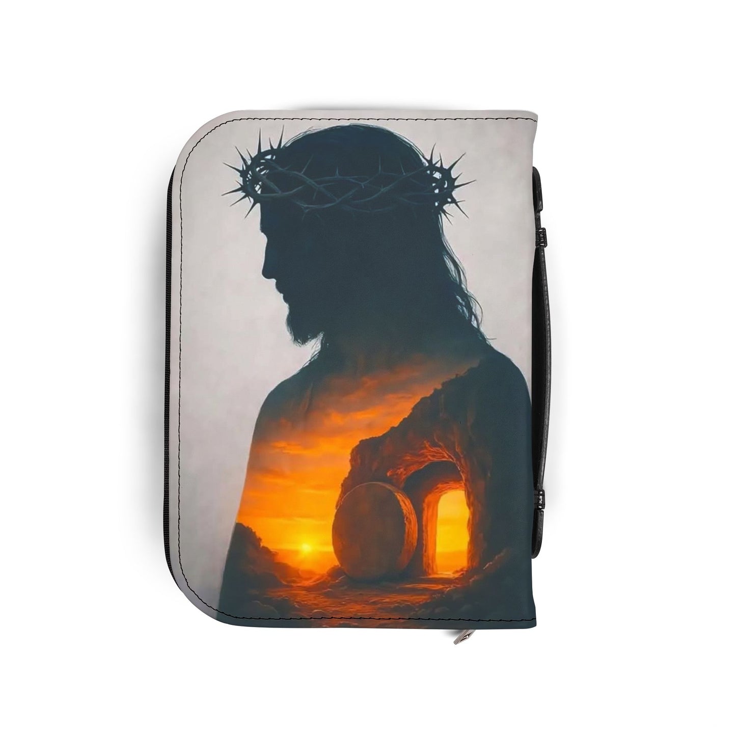 Inspirational Bible Cover with Jesus Silhouette, Religious Journal Protector, Christian Gift, Scripture Book Cover, Faith Organizer