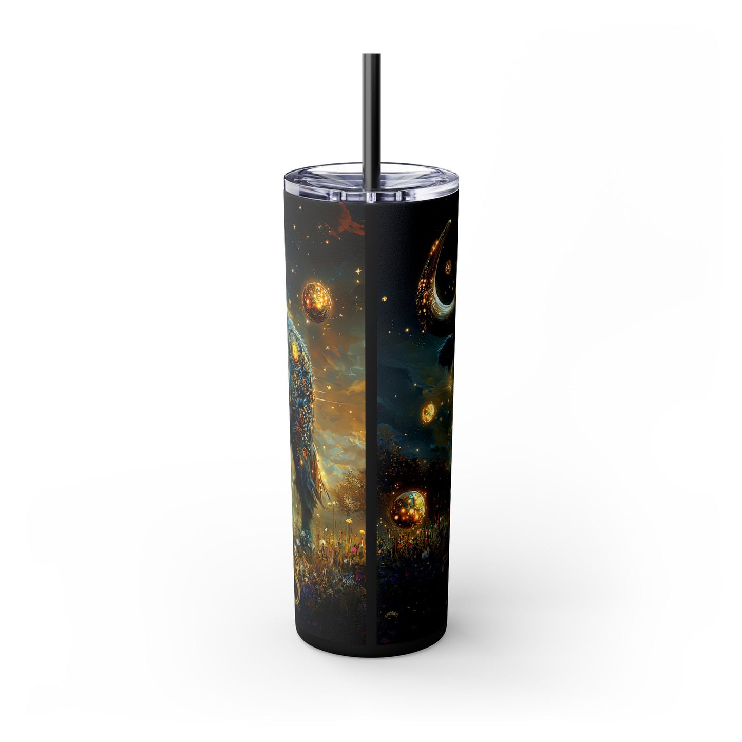 Cosmic Taurus Tumbler, 20oz Skinny Drinkware for Astrology Lovers, Starry Night, Zodiac Gift, Taurus Sign, Celestial Mug