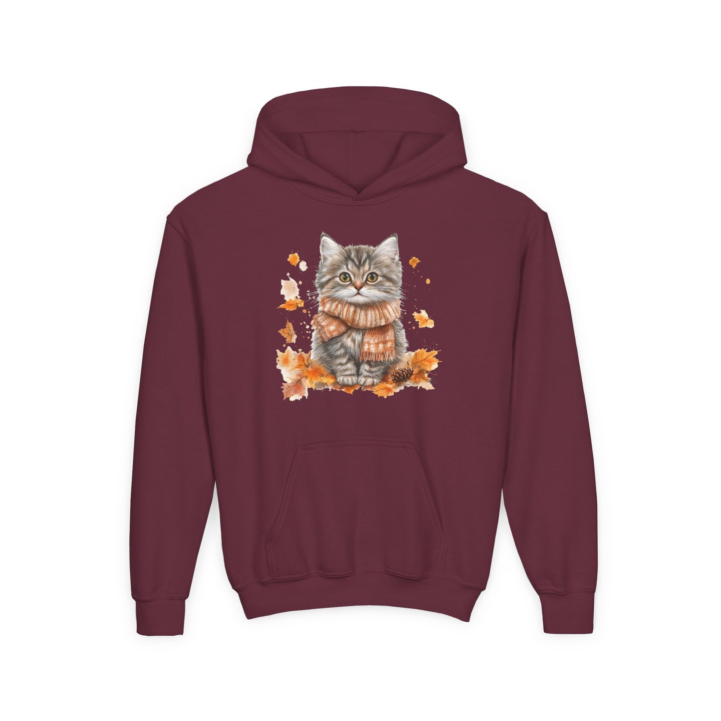 Cozy Cat Sweatshirt for Kids, Autumn Vibes Hoodie, Feline Lover Gift, Fall Fashion, Adorable Cat Sweater, Cute Animal Apparel