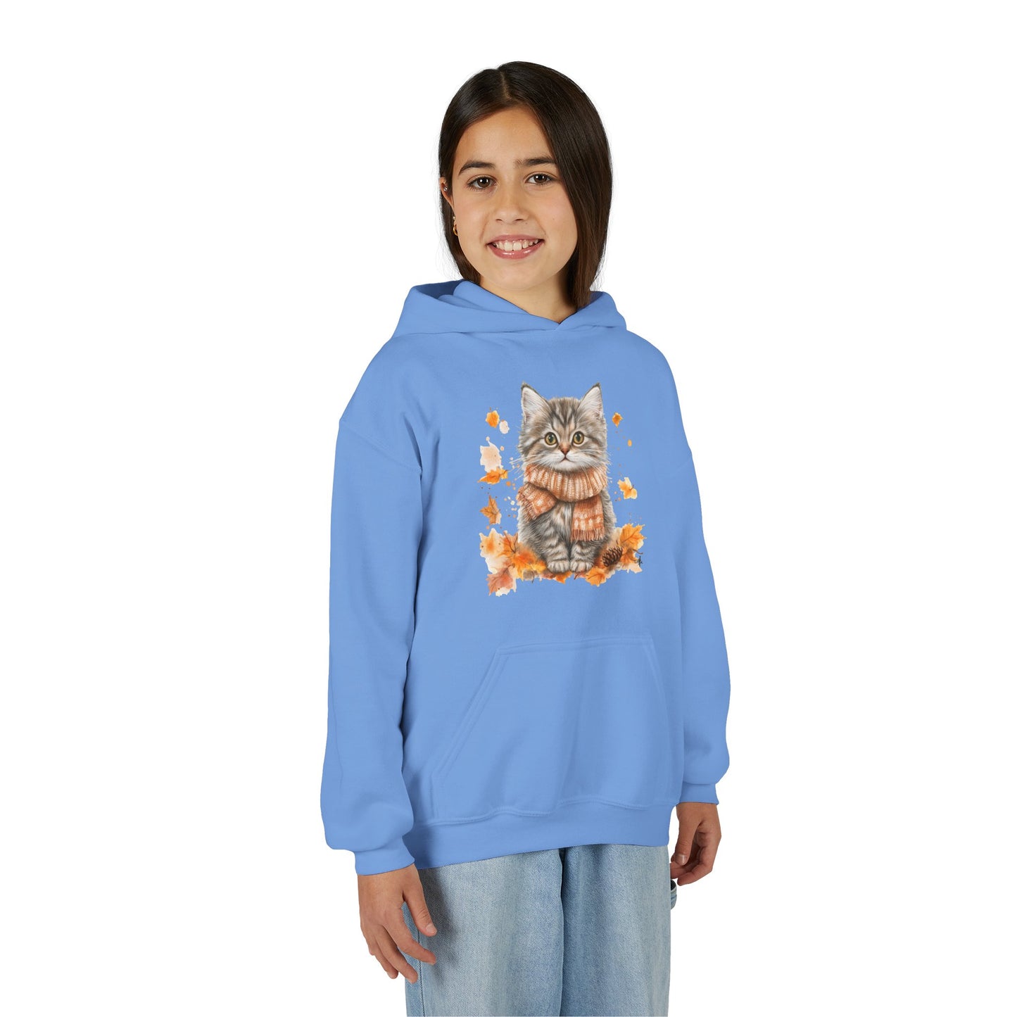Cozy Cat Sweatshirt for Kids, Autumn Vibes Hoodie, Feline Lover Gift, Fall Fashion, Adorable Cat Sweater, Cute Animal Apparel