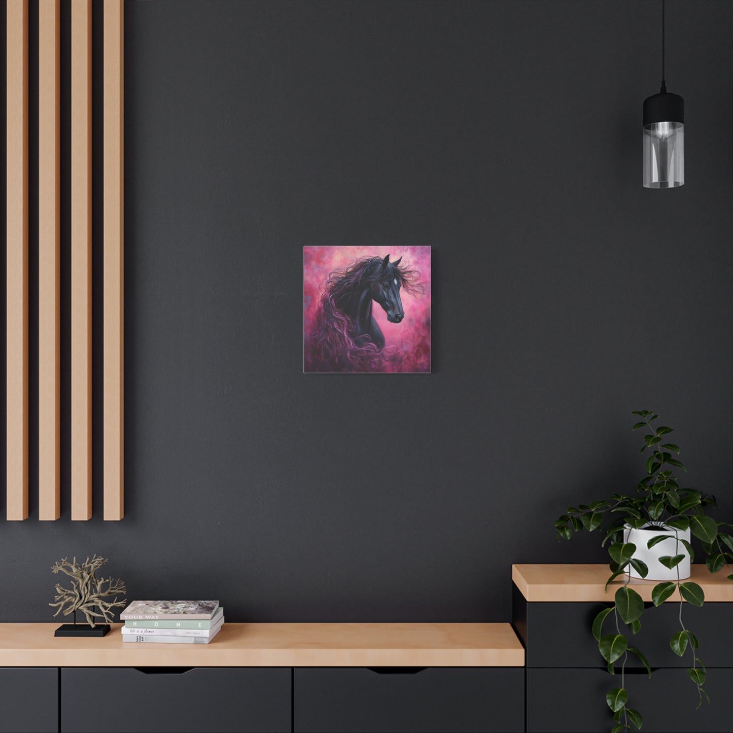 Black Horse Canvas Art, Wall Decor, Horse Lover Gift, Unique Home Decor, Animal Art, Equine Artwork
