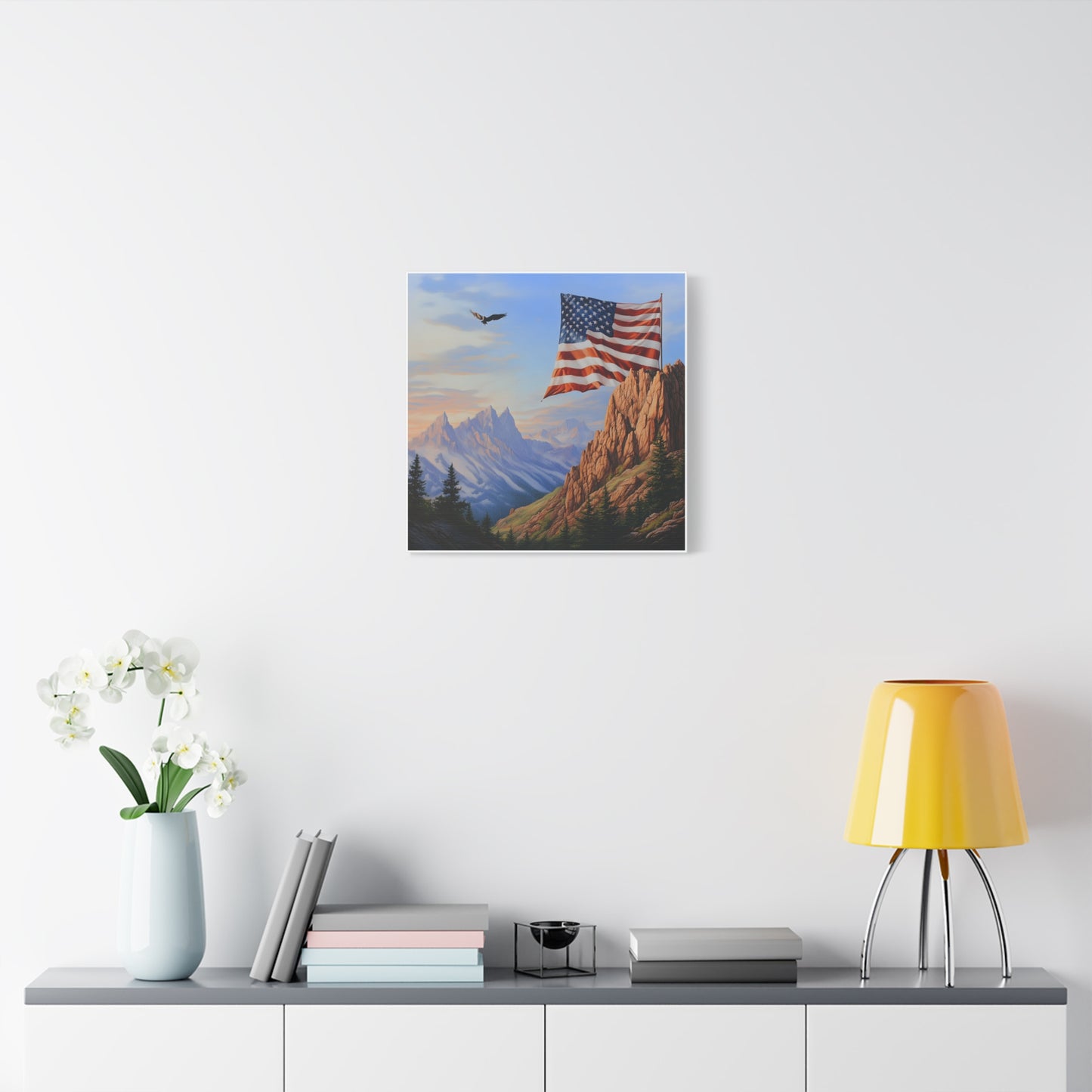 American Flag Mountain Canvas Wall Art, Patriotic Home Decor, Nature Artwork, Gift for Veterans, Independence Day Decoration, 4th of [...]