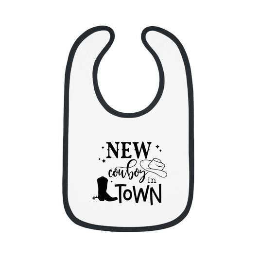 Baby Cowboy Bib, Cute Baby Shower Gift, Newborn Bib for Boys, Western Theme Baby Gear, Baby Feeding Apparel