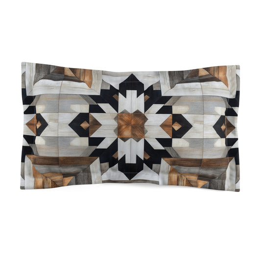 Geometric Microfiber Pillow Sham | Modern Home Decor, Cozy Bedroom Accent, Unique Gift, Boho Style, Decorative Bedding