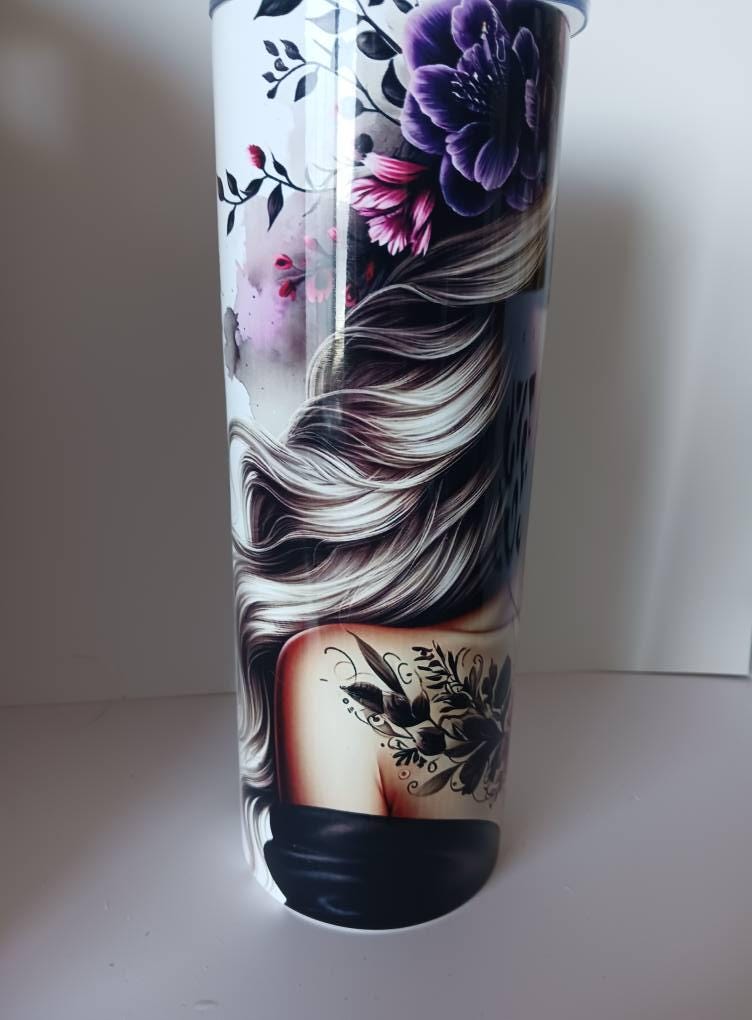 20 oz sublimation printed skinny tumbler
