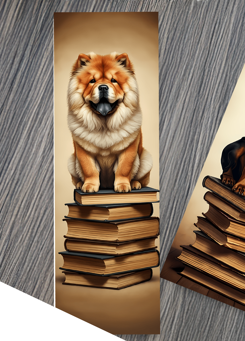 Sublimation Printed Dogs ON Books Bookmarks
