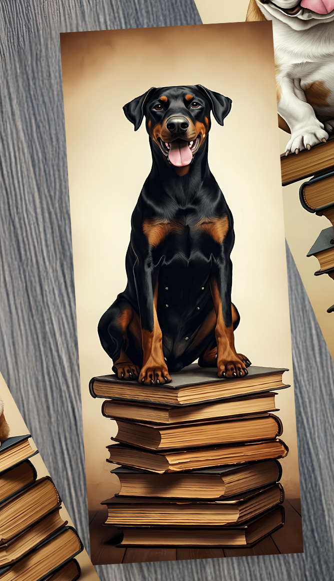 Sublimation Printed Dogs ON Books Bookmarks