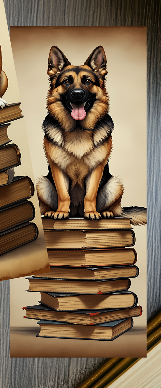 Sublimation Printed Dogs ON Books Bookmarks