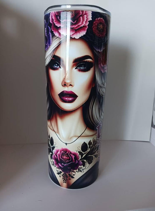 20 oz sublimation printed skinny tumbler