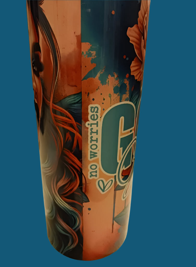 20 oz sublimation printed skinny tumbler