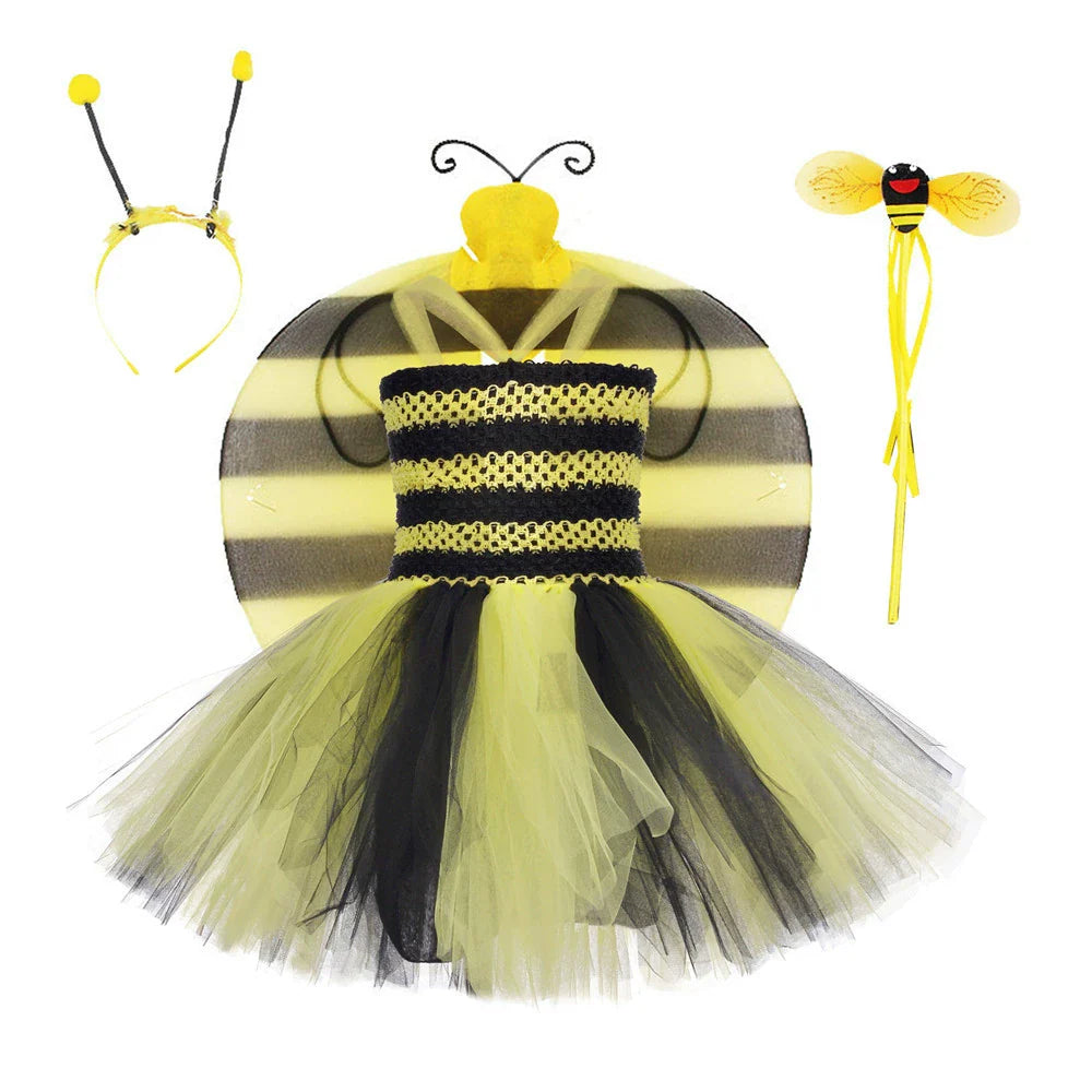 Arrival Bee Shape Tulle Dress – Halloween Design Party Performance Costume Set-1