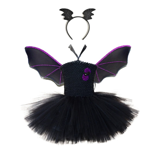 Arrival Girls’ Halloween Bat Dress – Gothic Lolita Princess Costume Set for Cosplay, Party, and Stage Performance-0