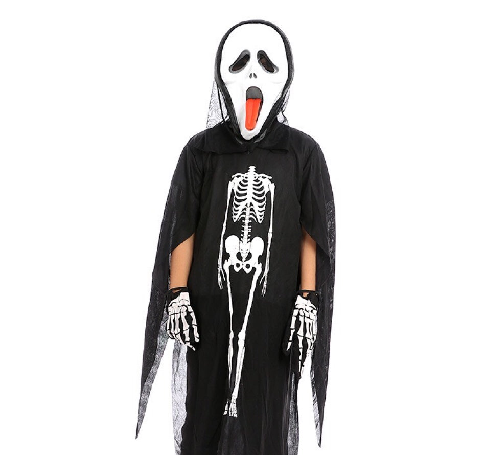 Halloween Skeleton Ghost Clothes & Gloves & Masks Sets-6