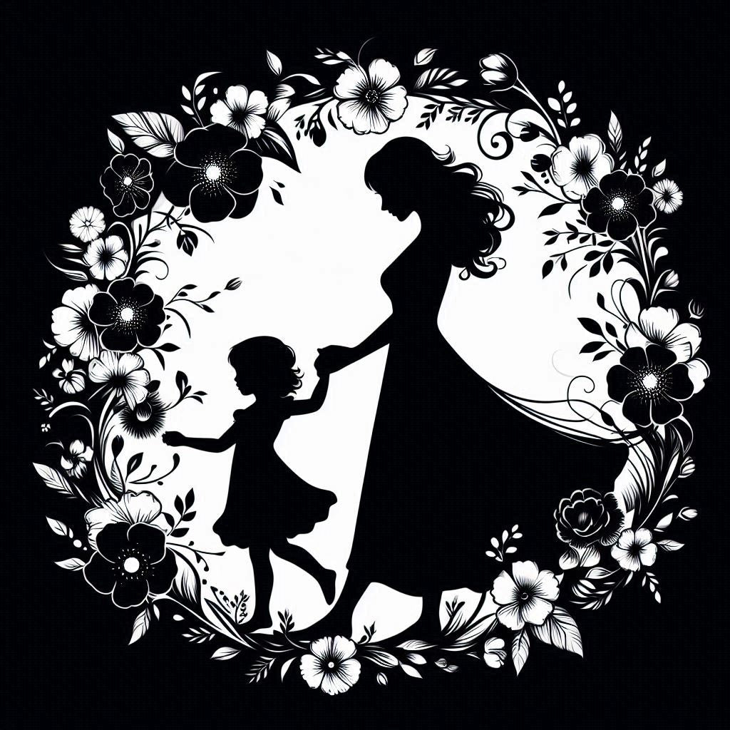 3 x 3 wooden fridge magnet--Silhouettes